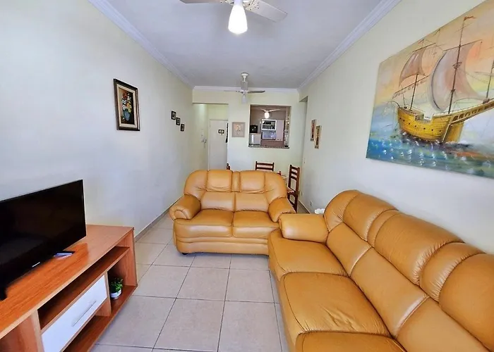 Aconchegante Apto 01 Dorm C/Sacada, Ar-Cond, Wi-Fi, Lado Praia Guarujá